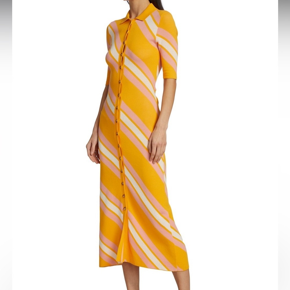 Derek Lam 10 Crosby Aurelia Cut-Out Knit Shirtdress - Picture 6 of 16